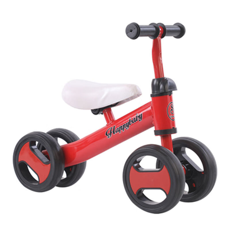 ℘儿童四轮平衡车10个月-2岁宝宝滑行车无脚踏2周岁礼物婴儿学步车双轮滑步车 新升级款中国红
