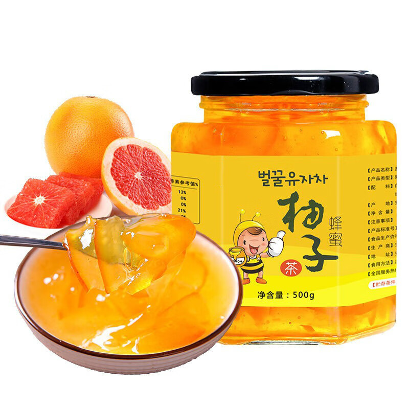 【1000g特价】蜂蜜柚子茶柠檬茶蜂蜜百香果茶冲泡果饮500g-1000g 蜂蜜柚子茶500克
