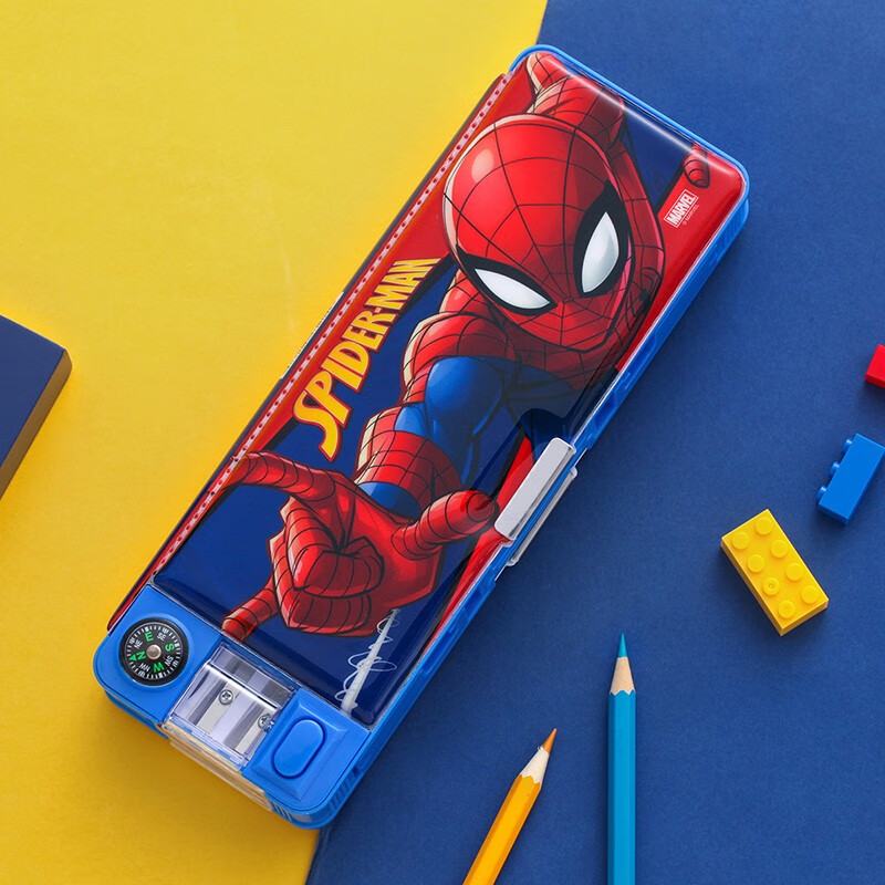 漫威（MARVEL）多功能文具盒男孩学生蜘蛛侠炫酷带削笔器收纳笔盒E29229A1