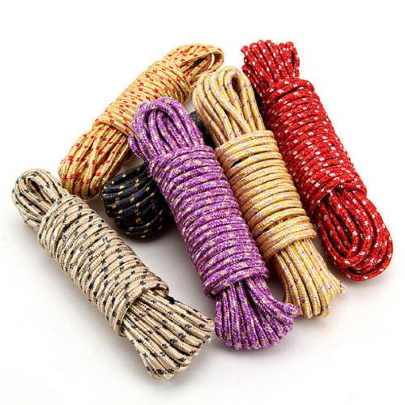 尼龙绳户外室内防风防滑晾衣绳晒被绳子捆绑耐磨加粗绳 5根装(10米绳)