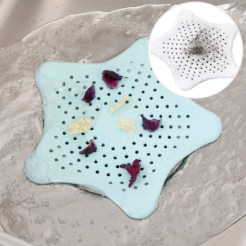 彬语【BINYU】 创意海星硅胶地漏厨房水池过滤网 卫生间水槽防堵塞过滤器 1个装