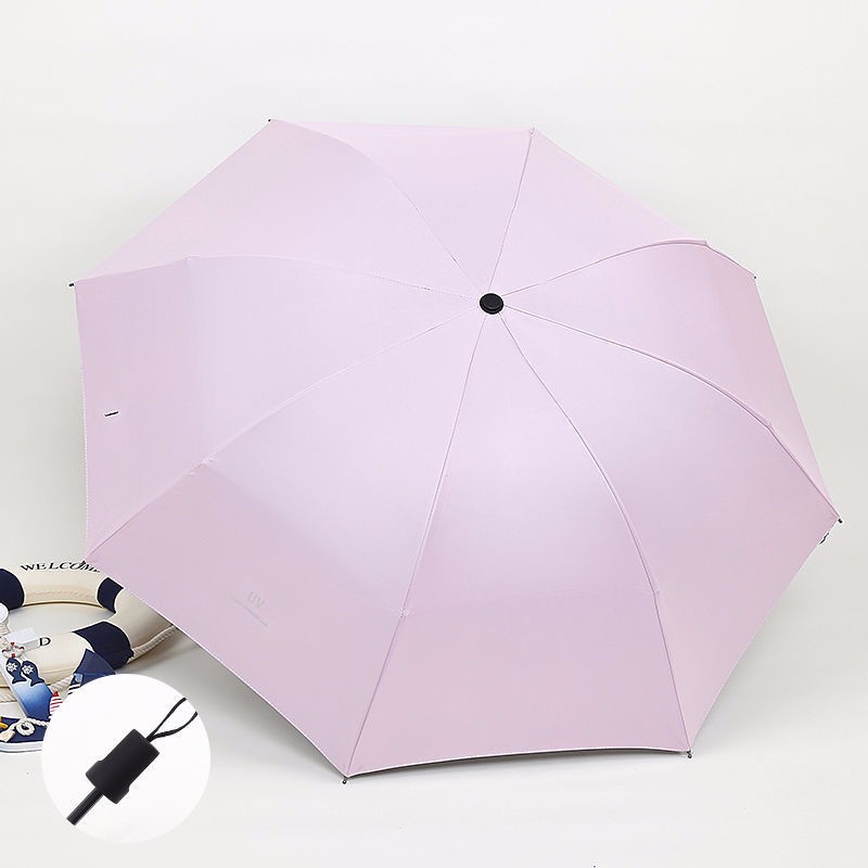 【手动款】晴雨两用折叠雨伞手动简约伞男女遮阳伞学生韩版太阳伞 【手动款】UV加固黑胶-粉色