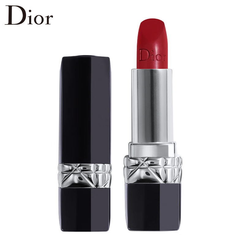 迪奥（Dior）口红哑光烈焰蓝金女士唇膏3.5g女生节日礼物（保湿滋润显色持久正红色） 999#-滋润-【正红色-热卖款】