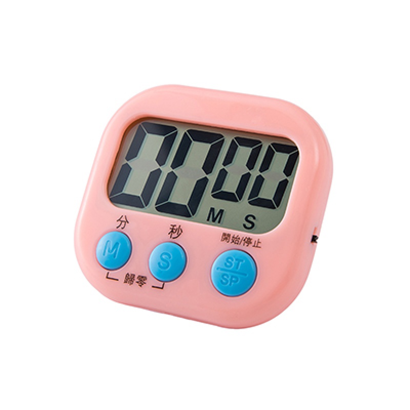 厨房定时器提醒器闹钟记时器创意电子秒表学生计时器 圆形粉色