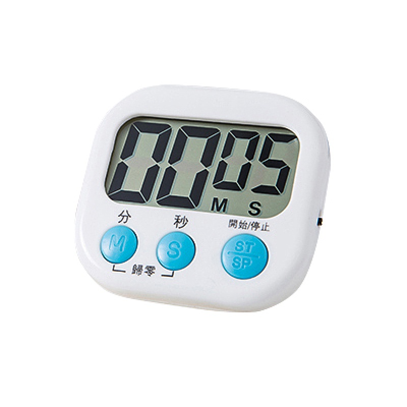 厨房定时器提醒器闹钟记时器创意电子秒表学生计时器 圆形白色