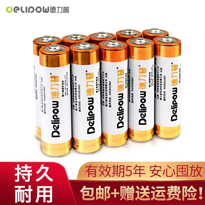 德力普（Delipow） 5号/7号电池 碱性电池儿童玩具电池遥控器鼠标干电池 10节5号电池