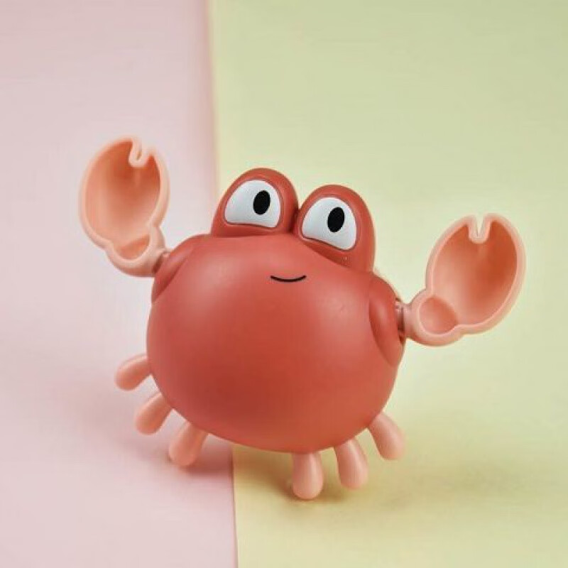 抖音戏水大小螃蟹儿童玩具沙滩拖拉动物浴室男女宝宝洗澡发条 小螃蟹【红色】
