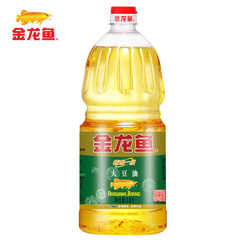 金龙鱼食用油1.8L小瓶油家用色拉油调和油 豆油1.8L
