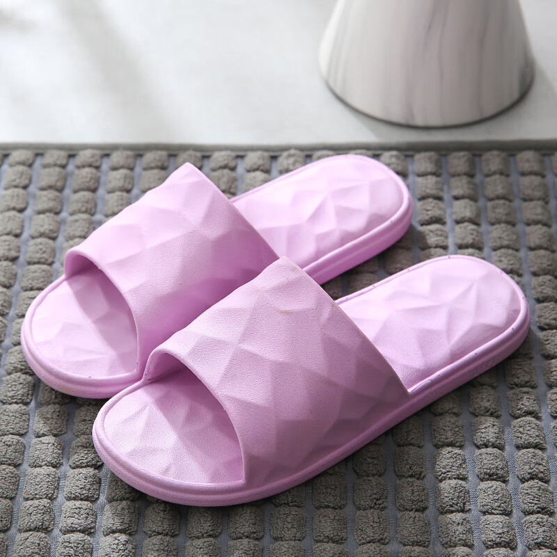 瑞黎雅2020新款夏季浴室拖鞋女士软底家用防滑居家浴室冲凉塑料凉拖鞋女 紫色 36-37