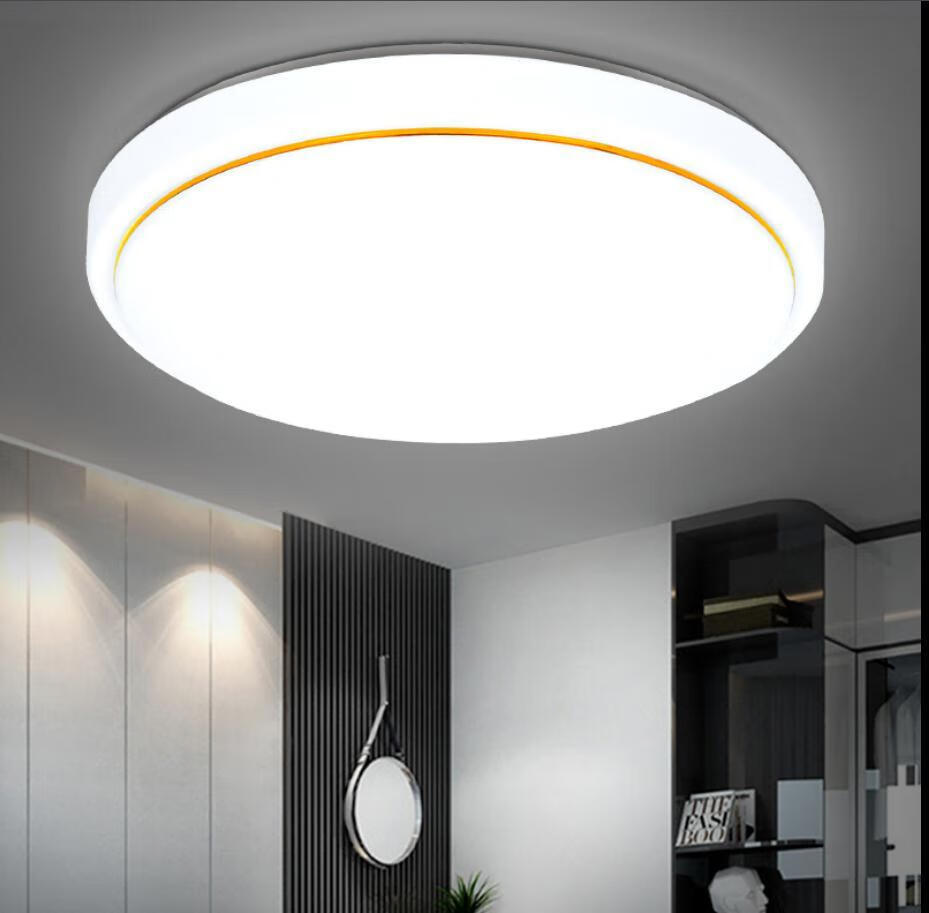 时尚几何卧室灯吸顶灯LED现代简约 客厅灯创意个性艺术阳台灯具 金线34cm 24瓦高亮白光