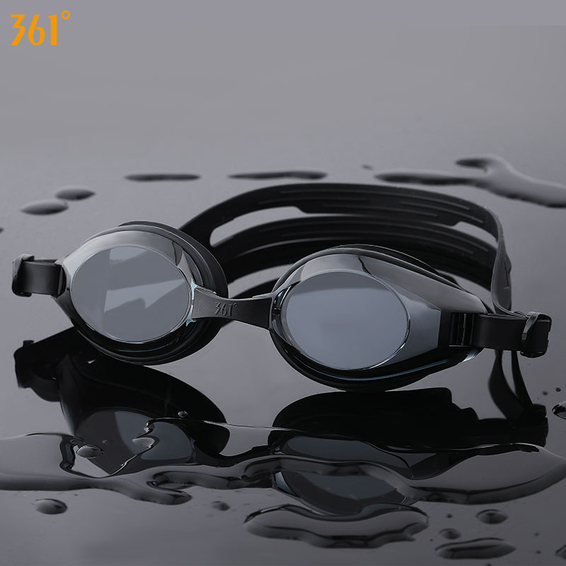 361度泳镜男女士通用新款大框舒适防水防雾高清眼镜装备 黑色