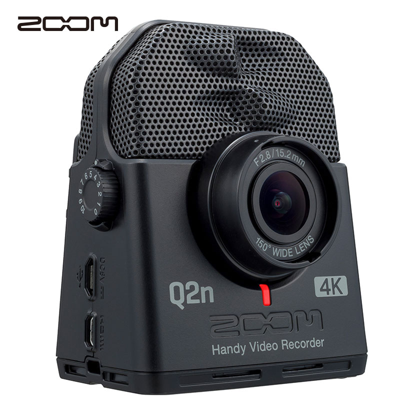 日本ZOOM Q2n-4k 黑色 高清数码手持视频录音机麦克风 专业便携式摄像/录音一体机 乐器学习商务采访