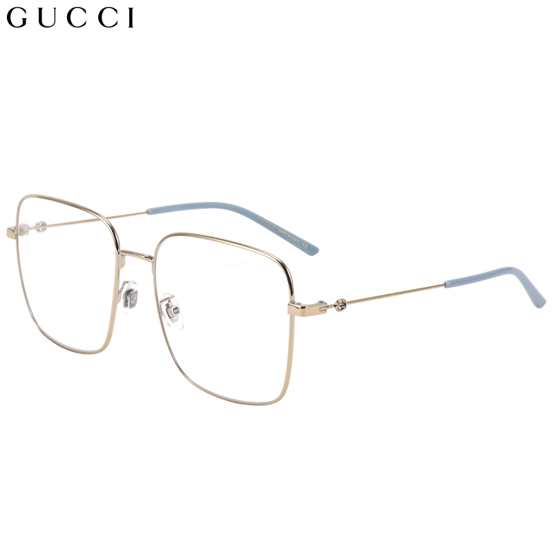 古驰(GUCCI)眼镜框女 镜架 透明镜片金色镜框GG0445O 002 56mm
