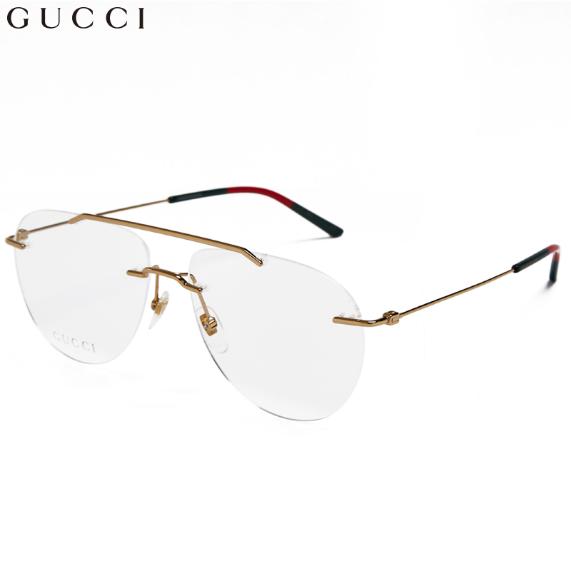 古驰(GUCCI)眼镜框男 镜架 透明镜片金色镜框GG0398O 002 58mm