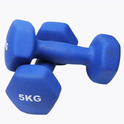 哑铃浸塑哑铃 健身房器材 女士哑铃男士哑铃单个新品专业体育运动健身 蓝色 4kg