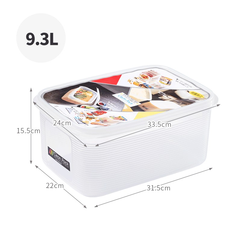日本进口冰箱保鲜盒塑料密封盒食品饺子整理盒收纳盒冰柜冷冻盒可微波炉加热 大容量密封式 （9.3L）