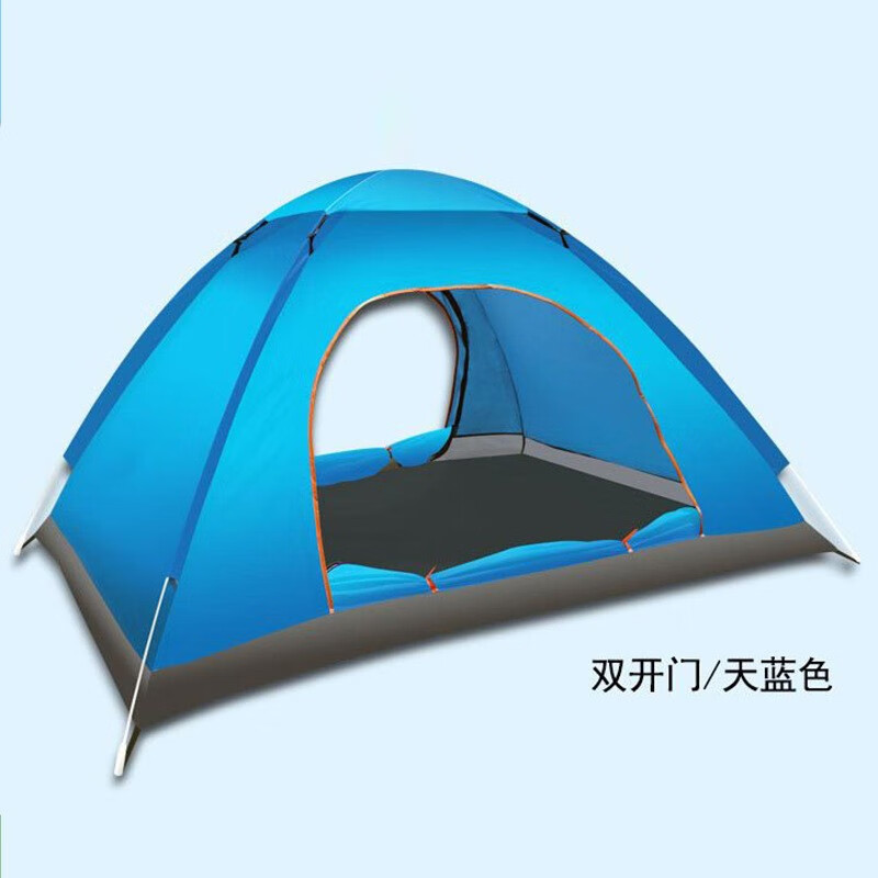 易旅（Etravel） 全自动速开帐篷户外露营家庭帐篷双人野营防雨防晒免搭建搭双门帐篷 3-4人套装