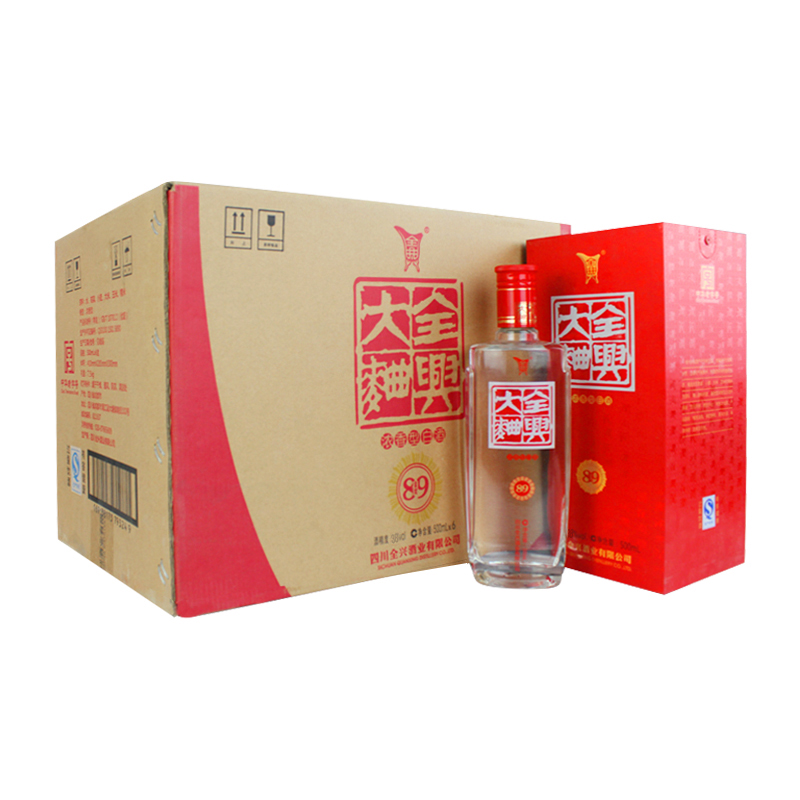 全兴 全兴大曲金奖89版 38度 500ml*6瓶 整箱装（箱内有礼品袋3只）