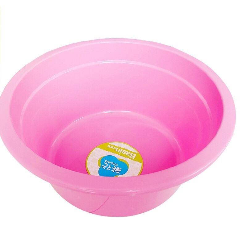 茶花塑料盆38CM加厚洗碗盆家务清洁洗衣洗菜洗脸盆0431 粉红色