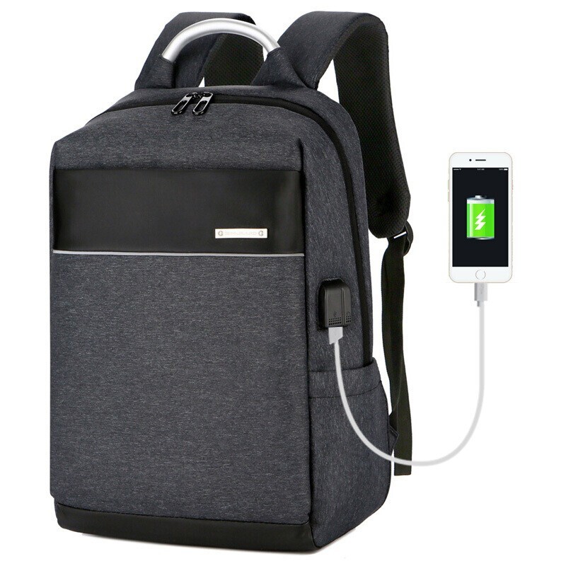 云动力 双肩包电脑包15.6英寸商务防水笔记本电脑包时尚休闲背包男女书包 YD500 时尚灰色 时尚黑色