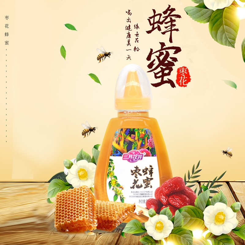三月花开 蜂农养蜂农家自产枣花蜂蜜醇正枣花蜜500g 单瓶装