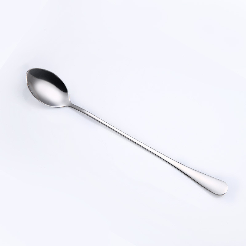 不锈钢勺子长柄 汤勺搅拌咖啡勺家用调羹吃饭勺餐具 尖冰勺3支