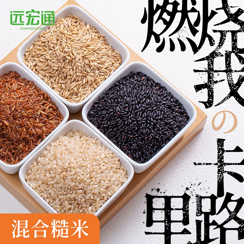 燕麦三色糙米新米5斤糙米饭健身脂减杂粮米粗粮胚芽米五谷杂粮饭 5斤