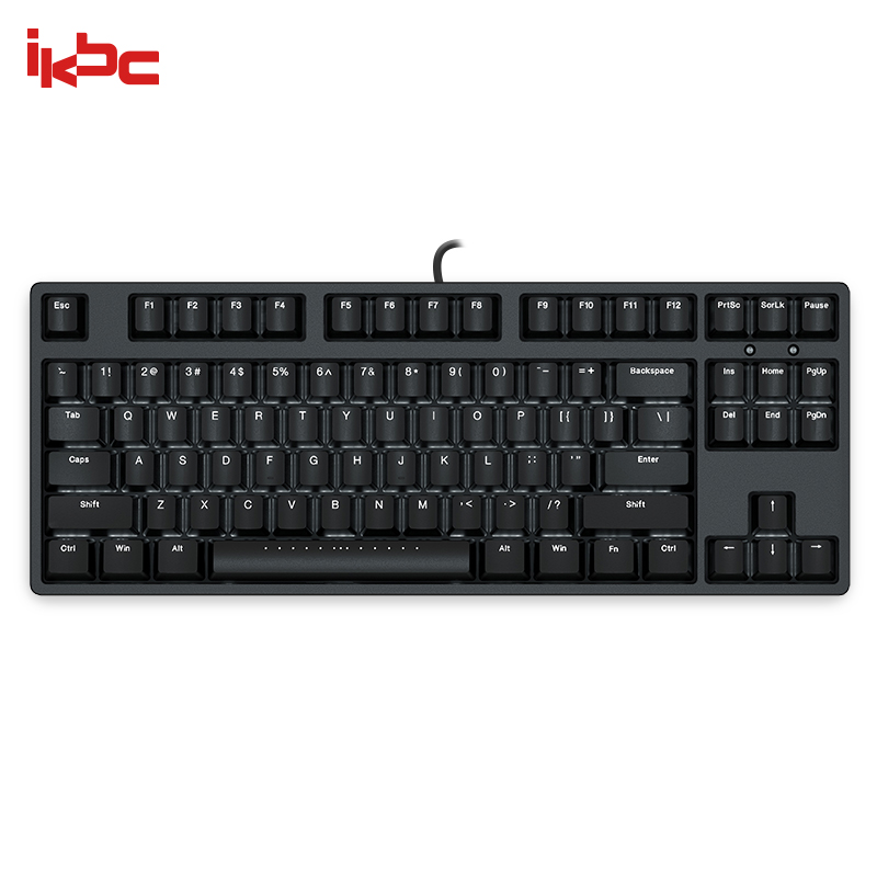 ikbc F87 机械键盘 有线键盘 游戏键盘 87键 单背光 cherry轴 吃鸡神器 背光键盘 笔记本键盘 黑色 红轴