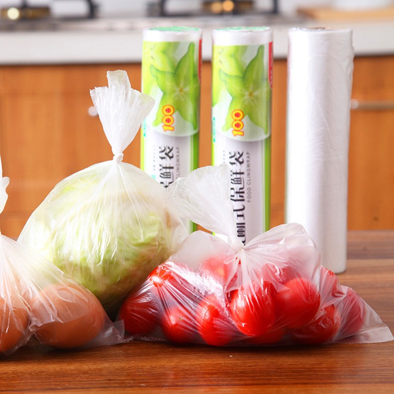 一次性蔬菜水果PE食品保鲜膜塑身膜厨房微波炉冰箱保鲜膜零食水果保鲜袋子食品袋 保鲜袋2卷【 20*30cm左右】