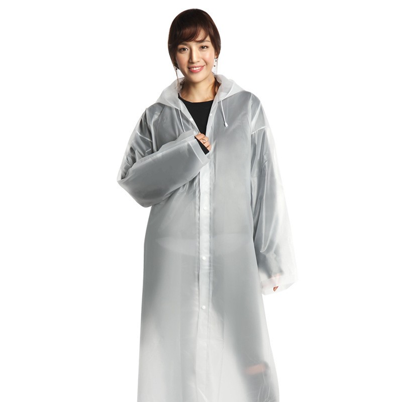 【1件装】雨衣非一次性时尚环保轻便雨衣旅游EVA加厚非一次性雨衣 白色