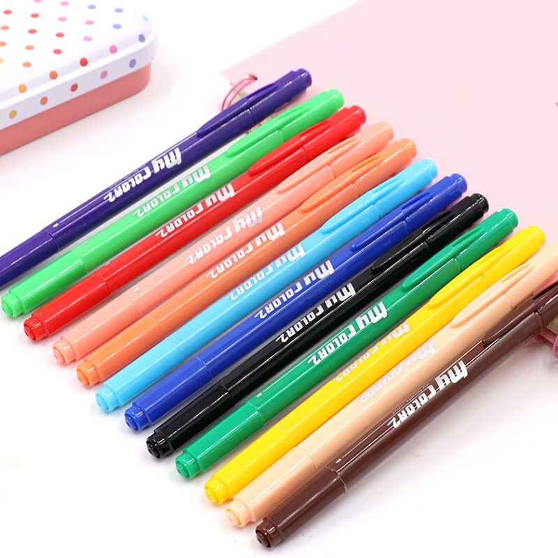 韩国东亚（DONG-A）原装进口 12色记号笔 勾线笔My color2全彩记号笔混装MC2-12