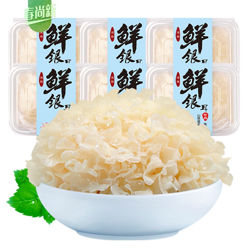 古松 古田新鲜银耳活鲜雪耳 糯莲子羹材料 6朵盒装 500g