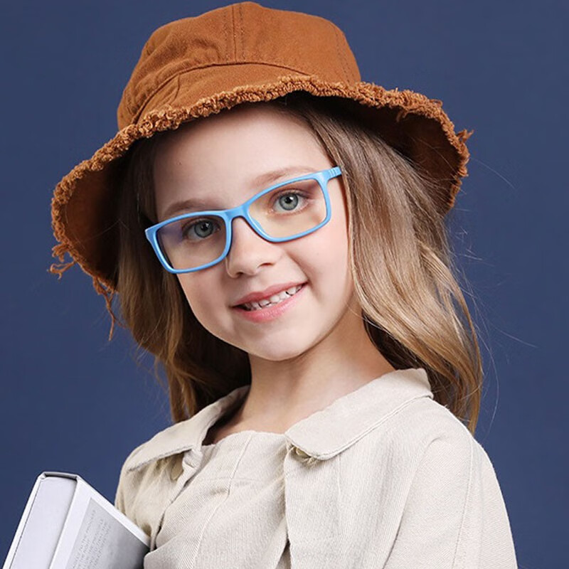 雷迪森男女儿童儿童防蓝光眼镜防辐射抗疲劳手机电脑护目镜学生儿童保护视力眼镜F306 蓝色框