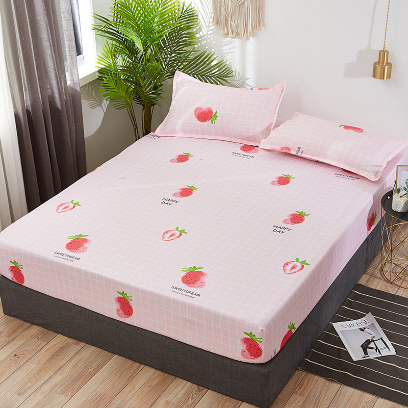 单件1.8床罩床套1.21.5席梦思床垫保护套床垫套 草莓 180cmx200cm单件床笠