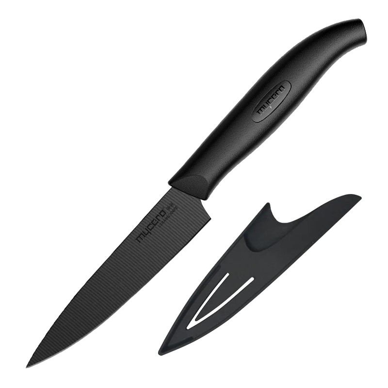 美瓷（MYCERA）陶瓷刀 4寸多功能水果刀 家用厨师刀 带刀鞘 E4 黑刀黑柄 TZY01V
