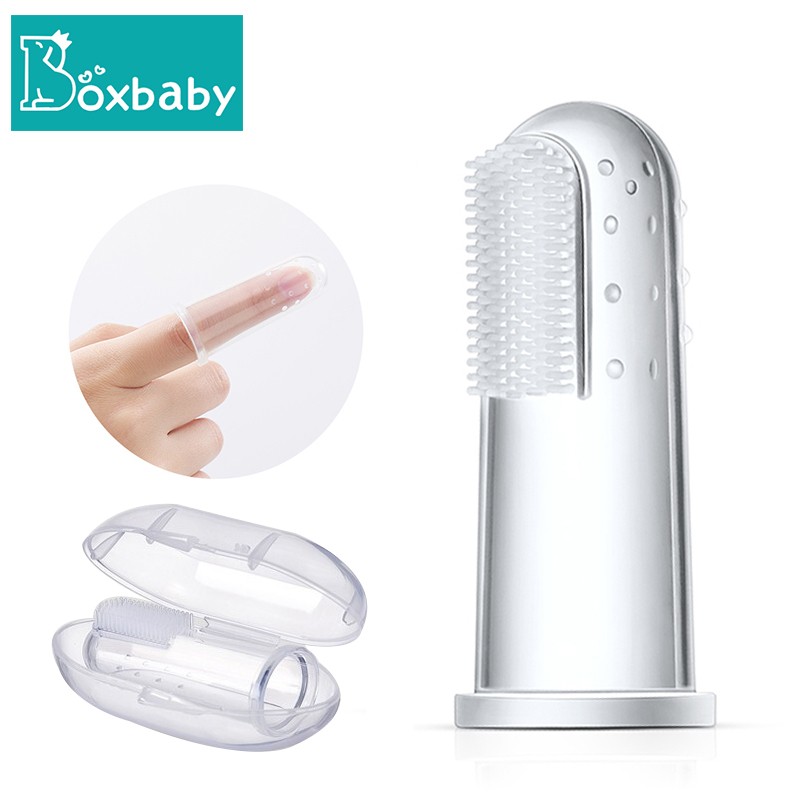 Boxbaby婴儿手指套牙刷宝宝婴幼儿硅胶软毛乳牙刷儿童口腔清洁舌苔 1个装