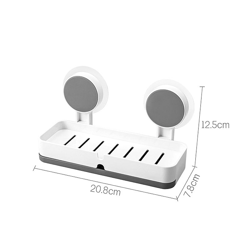 卫生间肥皂盒香皂架创意吸盘香皂盒肥皂架沥水盒 双层免打孔香皂盒【掉落包赔】