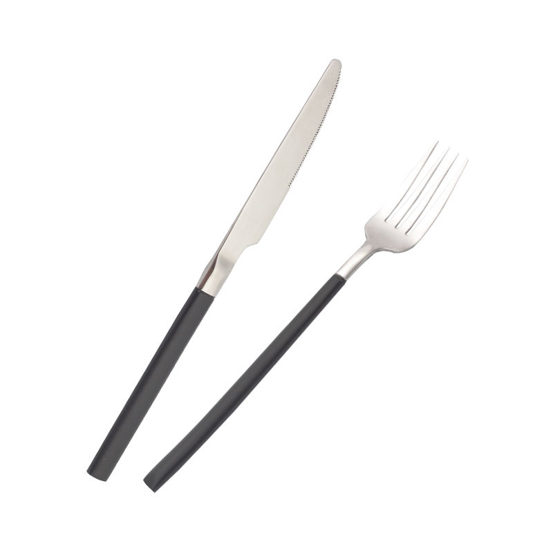 北欧304不锈钢西餐餐具套装牛排餐具刀叉套装加厚刀叉勺子叉子筷 黑银 骑士 刀叉