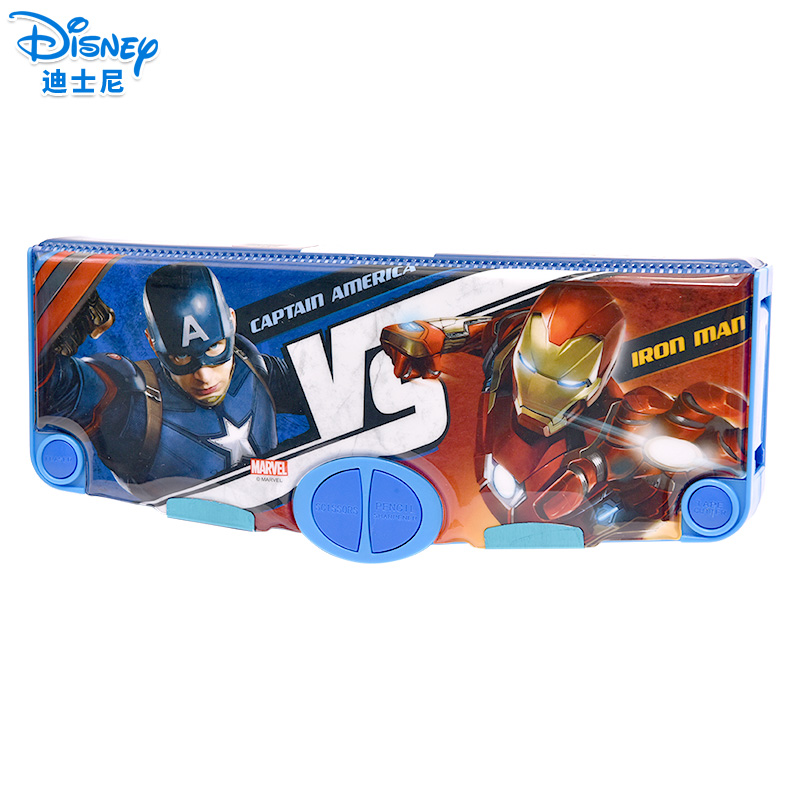 迪士尼（Disney）文具盒男童单面多功能铅笔盒儿童笔盒 钢铁侠VS美国队长