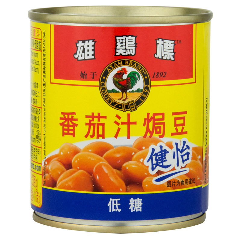 越南进口 雄鸡标焗豆 户外即食方便食品 健怡低糖焗豆230g