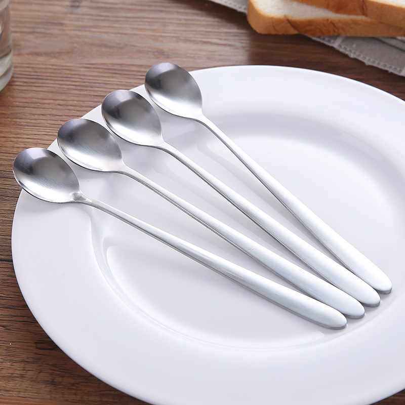 不锈钢勺子长柄 汤勺搅拌咖啡勺家用调羹吃饭勺餐具 搅拌咖啡勺3支