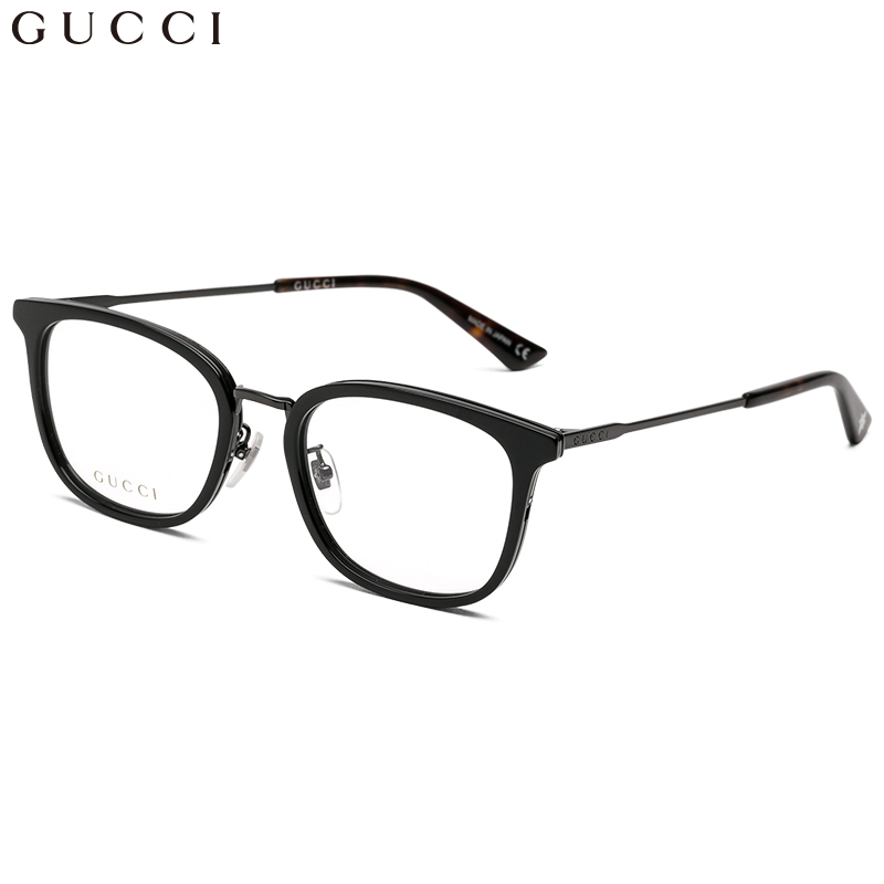 古驰(GUCCI)眼镜框男 镜架 透明镜片黑色镜框GG0412OK 002 53mm