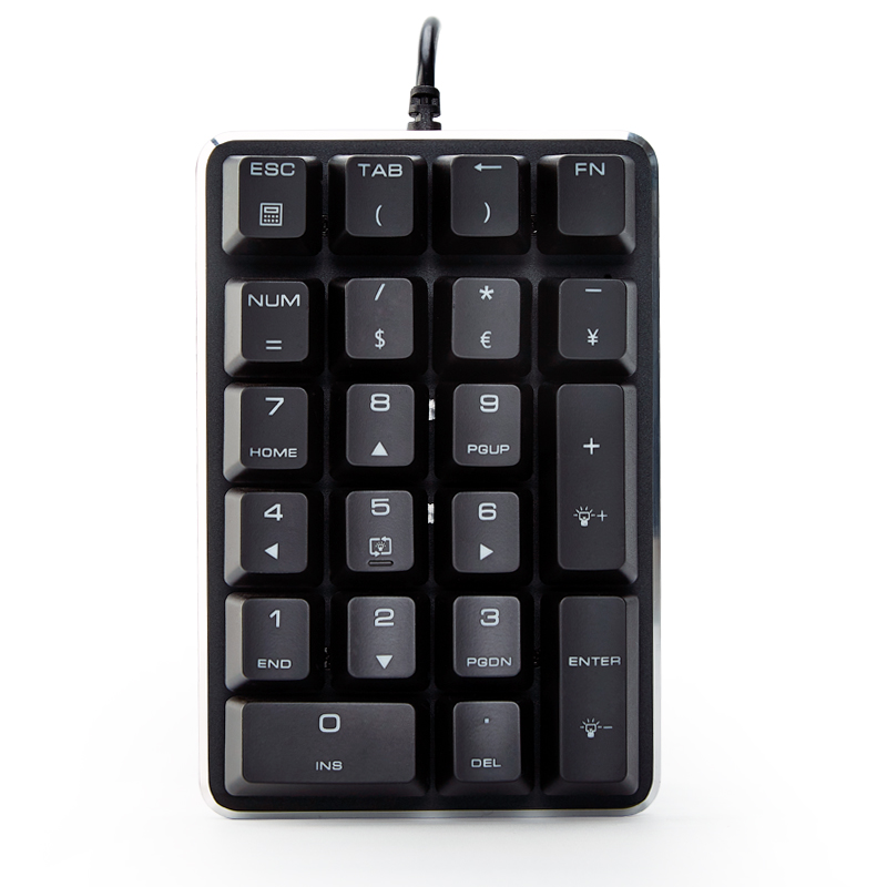 魔蛋（magicforce）21键 数字小键盘 数字键盘 迷你键盘 机械键盘 有线键盘 樱桃青轴 黑色 白灯 财务会计