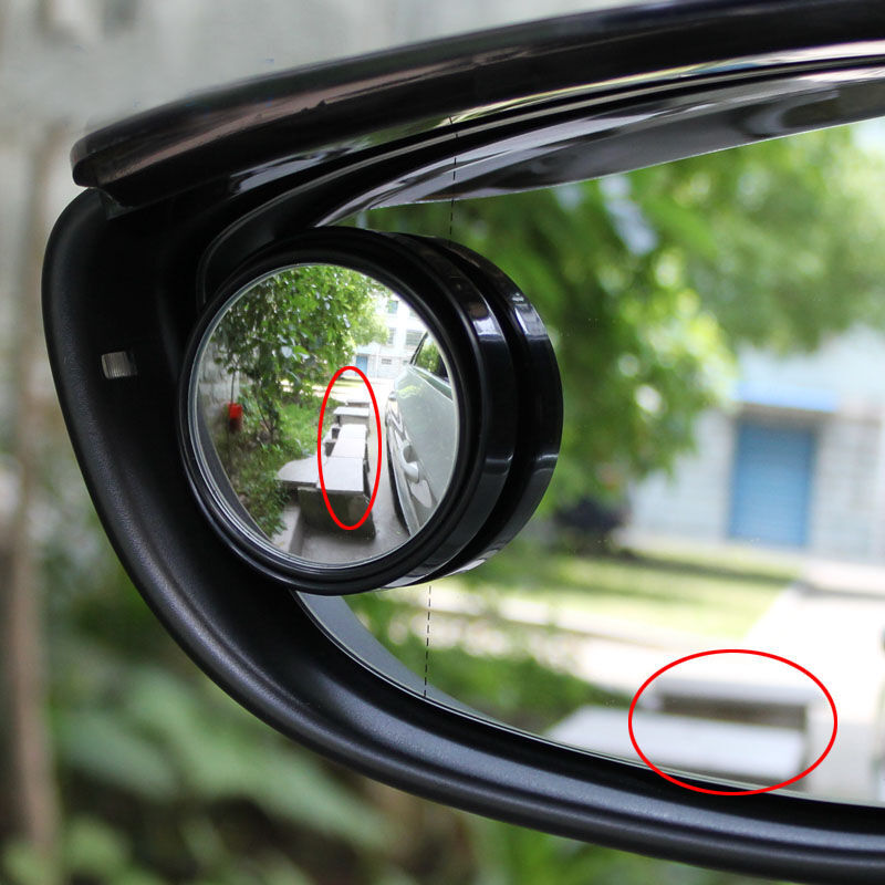 点缤 汽车用品汽车后视镜倒车镜小圆镜小镜子后视镜盲点广角镜车用辅助镜反光镜高清晰（一对装 普通款银色