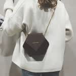 潮流网红小包包女潮chic女包2019ins韩版百搭斜挎链条时尚包 黑色