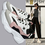 浩茗休闲鞋女春夏季新款小熊鞋跑步女老爹鞋学生小白鞋子女韩版潮流运动女鞋板鞋HWDD02 粉色 37