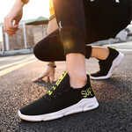 运动鞋男鞋春夏季新款韩版潮流套脚豆豆鞋慢跑步鞋子 男青年户外轻便减震飞织网面透气小白鞋帆布休闲旅游鞋 S-TS001款黑黄色 40