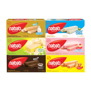 丽芝士（Richeese） 印尼进口纳宝帝Nabati休闲零食奶酪味威化饼干145g*6盒 【4盒】145g*4盒随机口味