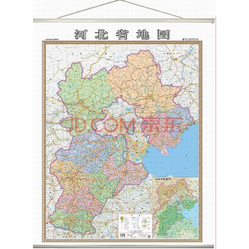 2022河北省地图挂图河北省政区图14米1米覆膜挂绳政区交通地图