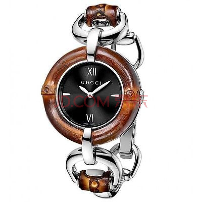 gucci 古驰 女士圆形钢带石英表 ya132401 黑色 f